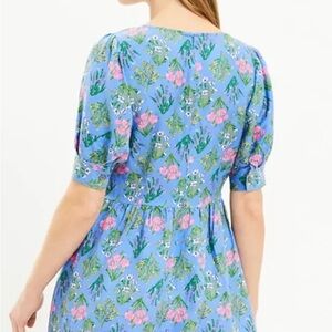 LOFT UNECK FLORAL DRESS